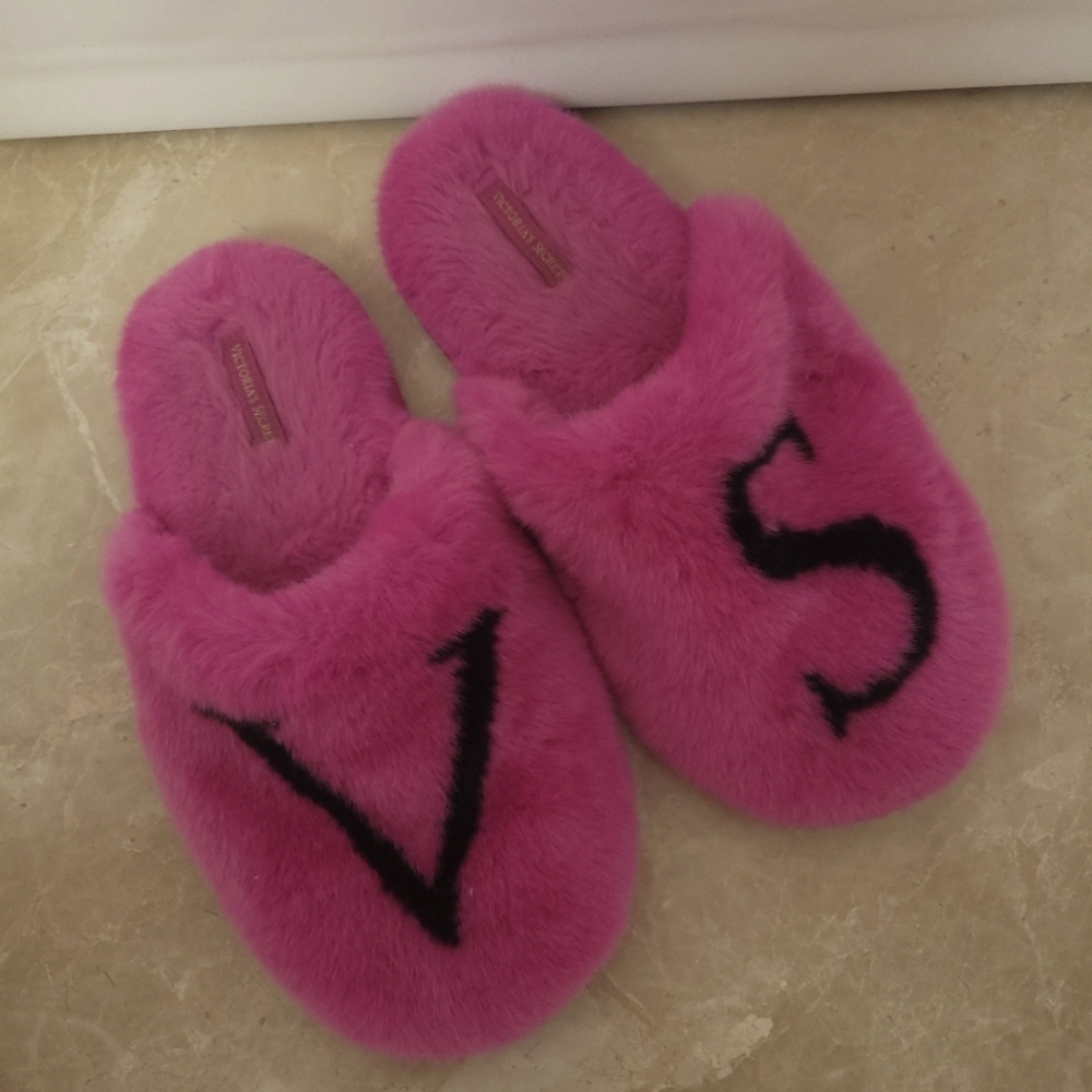 Hot pink VS slippers